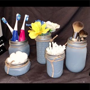 Mason jar bathroom set